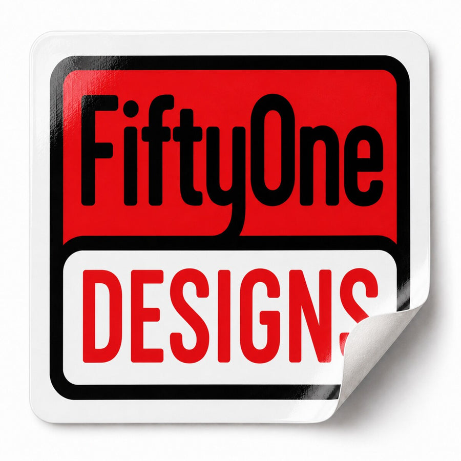 Custom Square Stickers, FiftyOne Designs custom sticker